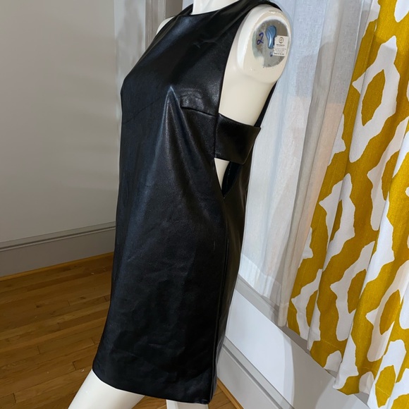 Faux Leather Dress w/ Open side Detail - Picture 1 of 5